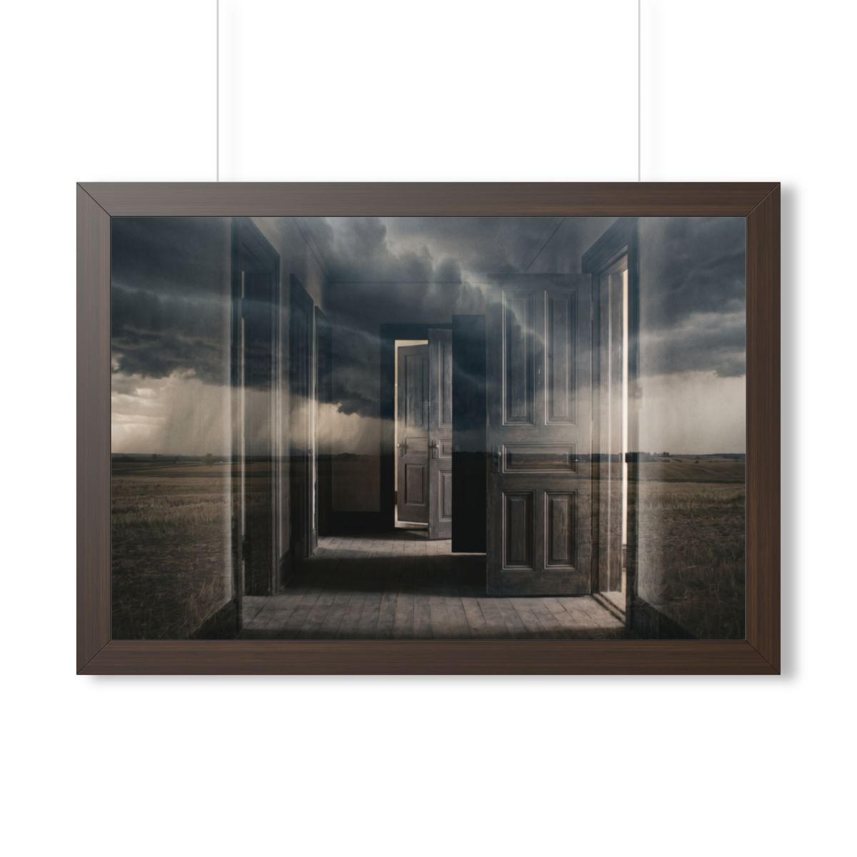 Framed Horizontal Poster - Storm Gateway — Walnut (14×11......