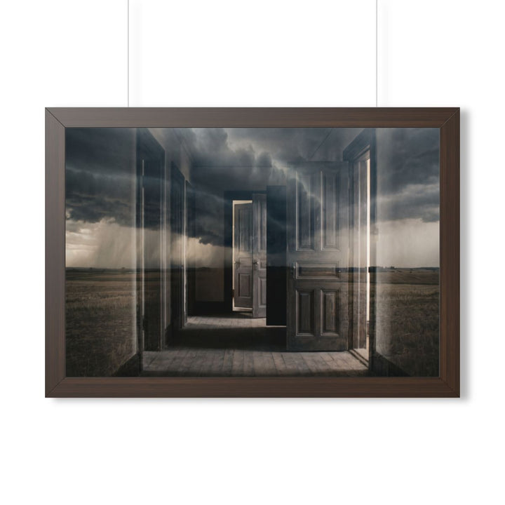 Framed Horizontal Poster - Storm Gateway — Walnut (14×11, 16×12, 16×16, 20×16, 24×16, 36×12 & 30×20)