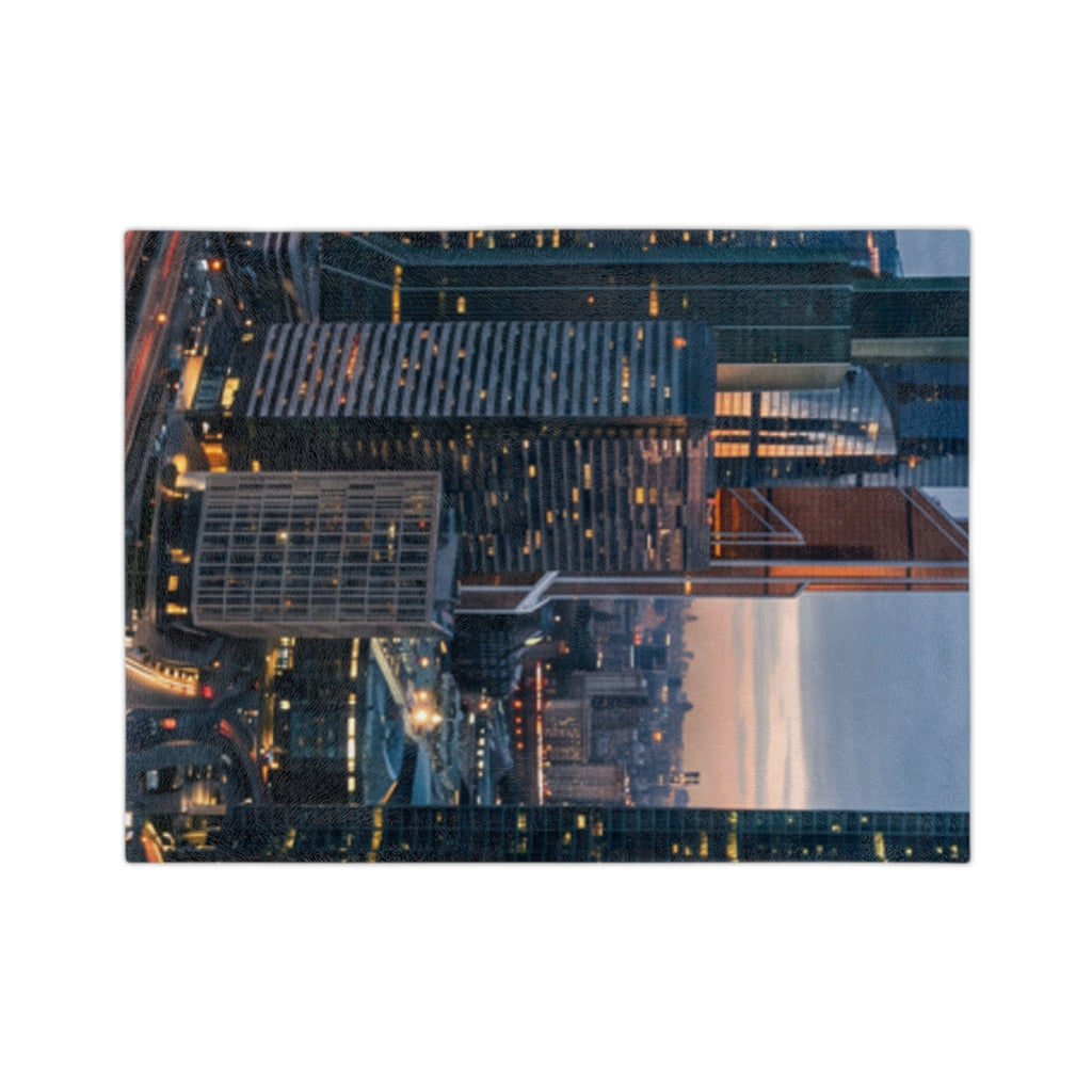 Velveteen Microfiber Blanket - Urban Pulse Cyberpunk City......