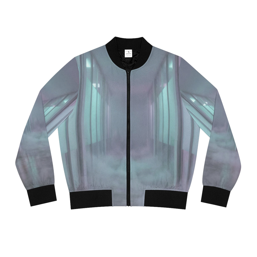 Women's Bomber Jacket - Liminal Corridor Fog Art Print |...