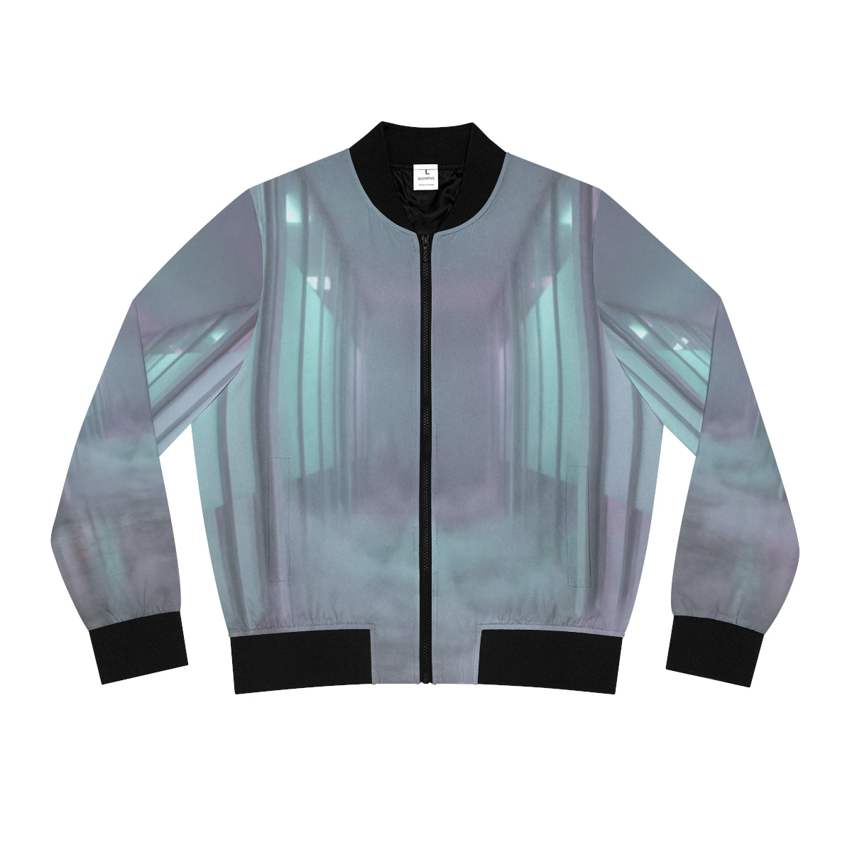 Women's Bomber Jacket - Liminal Corridor Fog Art Print |...
