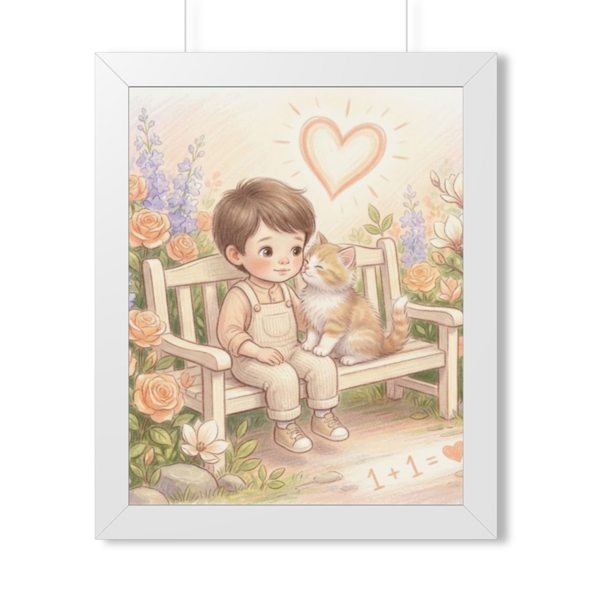 Framed Vertical Poster - Tender Garden Friendship Storybook...