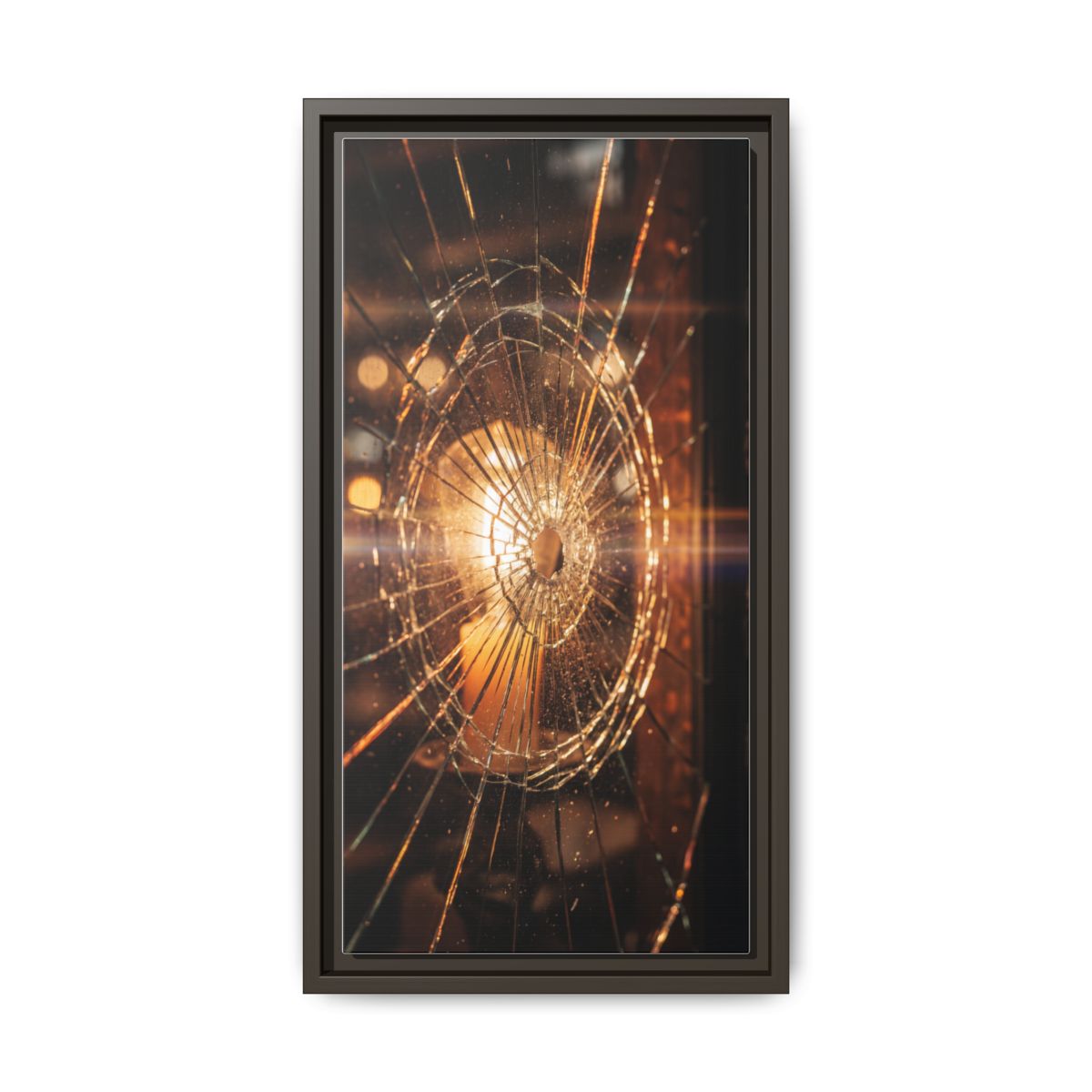 Framed Matte Canvas - Shattered Glass — Espresso / 1.25"