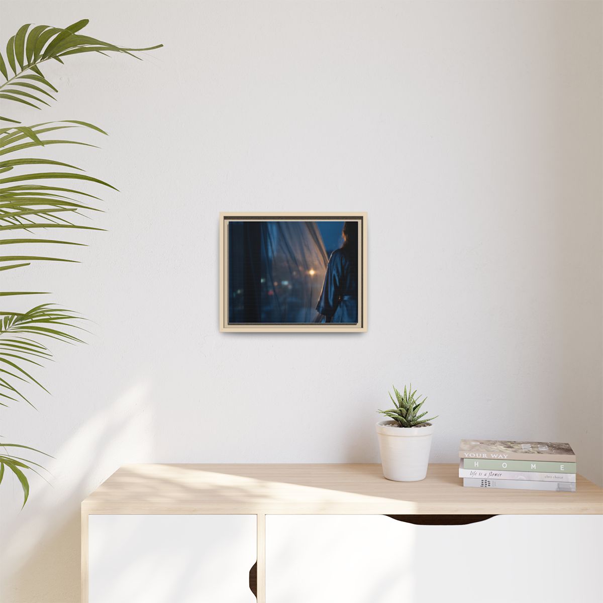 Matte Canvas, Framed - Nocturnal Solitude Silhouette —... |...