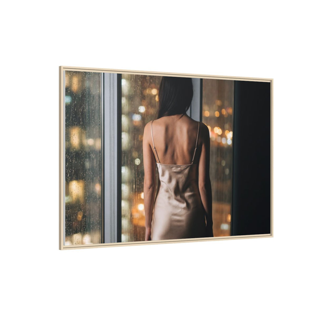 Matte Canvas, Framed - Rainy City lights Glow — Natural / 1.25" (10×8, 12×9, 14×11, 16×12, 20×10, 18×12, 20×16, 24×16, 24×18, 36×12, 24×20, 32×16, 30×20, 30×24, 32×24, 48×16, 36×24, 48×24, 40×30, 60×20, 48×32, 60×30 & 60×40)