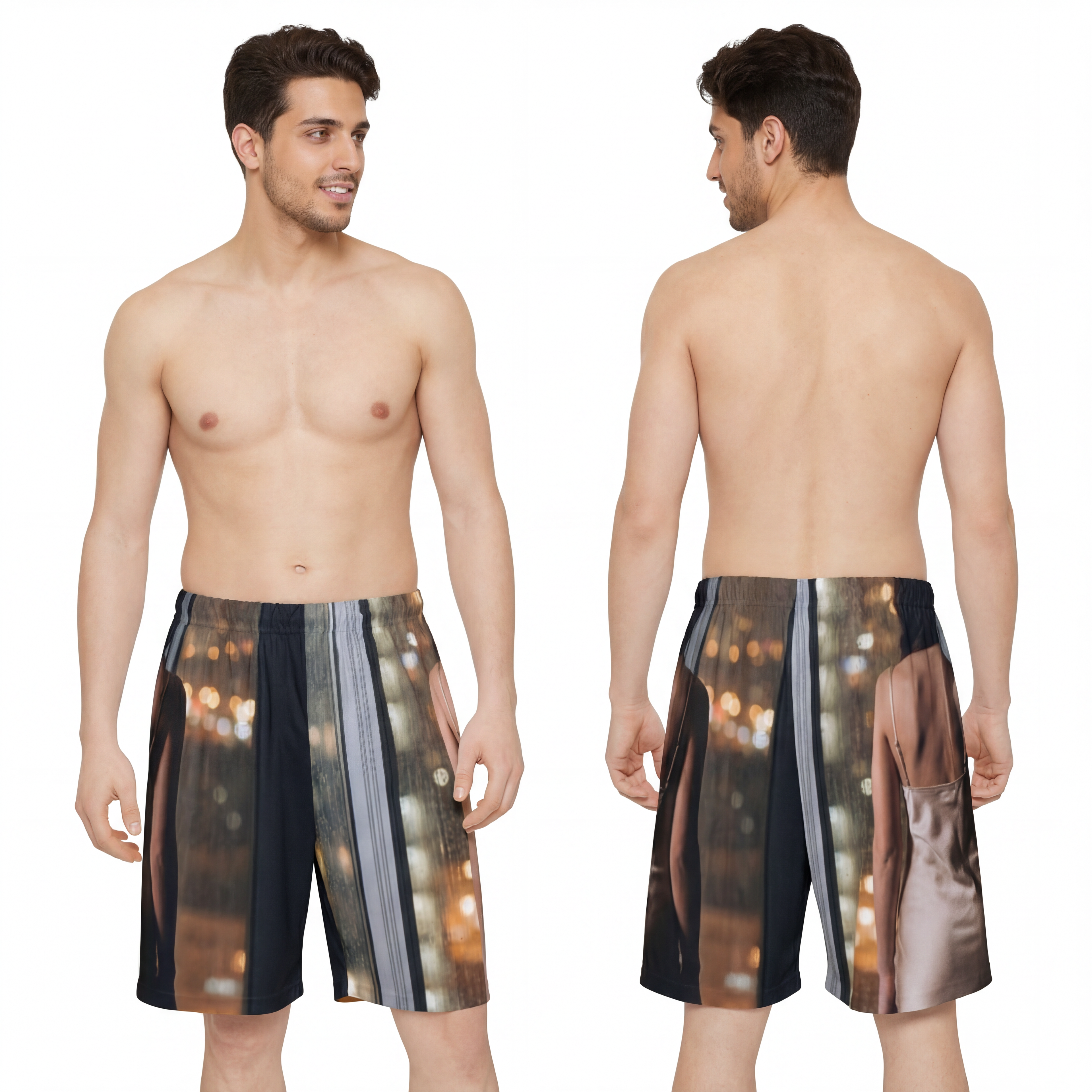 Men's Sports Shorts - Midnight City | Echovira Gallery