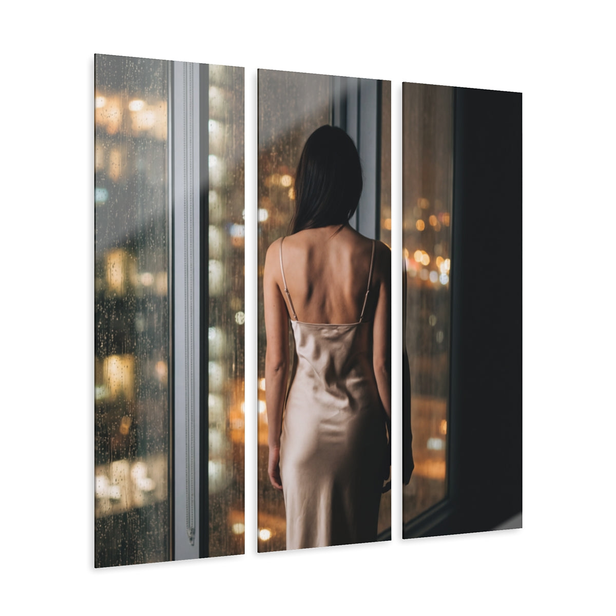 Triptych Acrylic Prints - Midnight Rain — Portrait