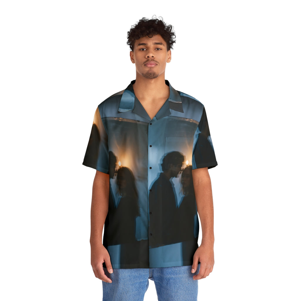 Men's Hawaiian Shirt - Midnight Reflections - Moody Casual...