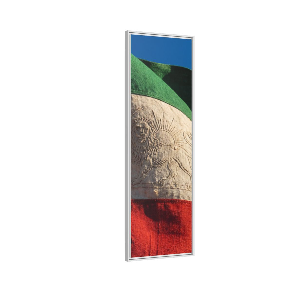 Framed Canvas Art - Distressed Flag — White / 1.25"