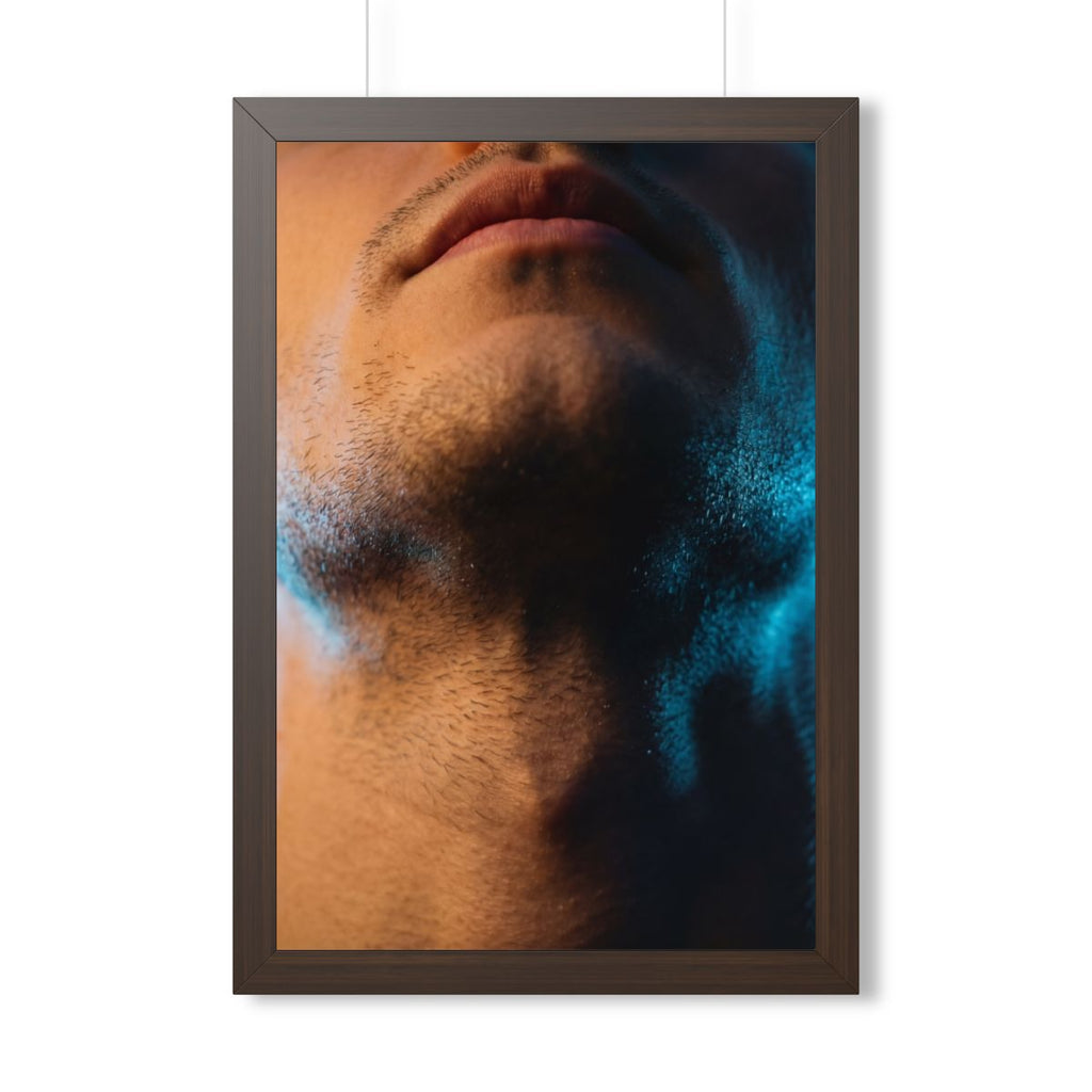 Framed Vertical Poster - Neon Horizon Portrait — Walnut... |...