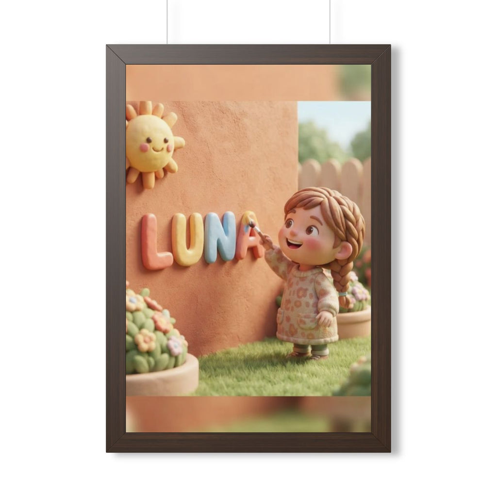 Framed Vertical Poster - Luna Sunshine Glow — Walnut (11×14...