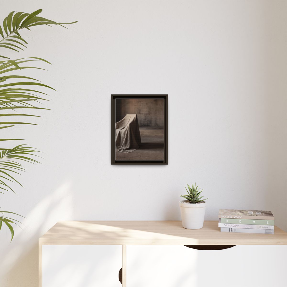 Matte Canvas, Framed - Draped Silence Still Life Art... |...
