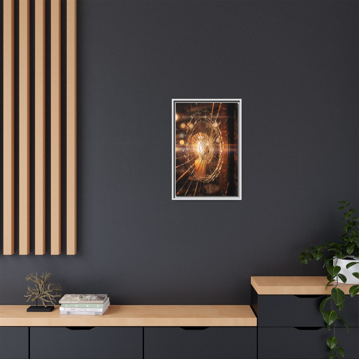 Framed Matte Canvas - Shattered Glass
