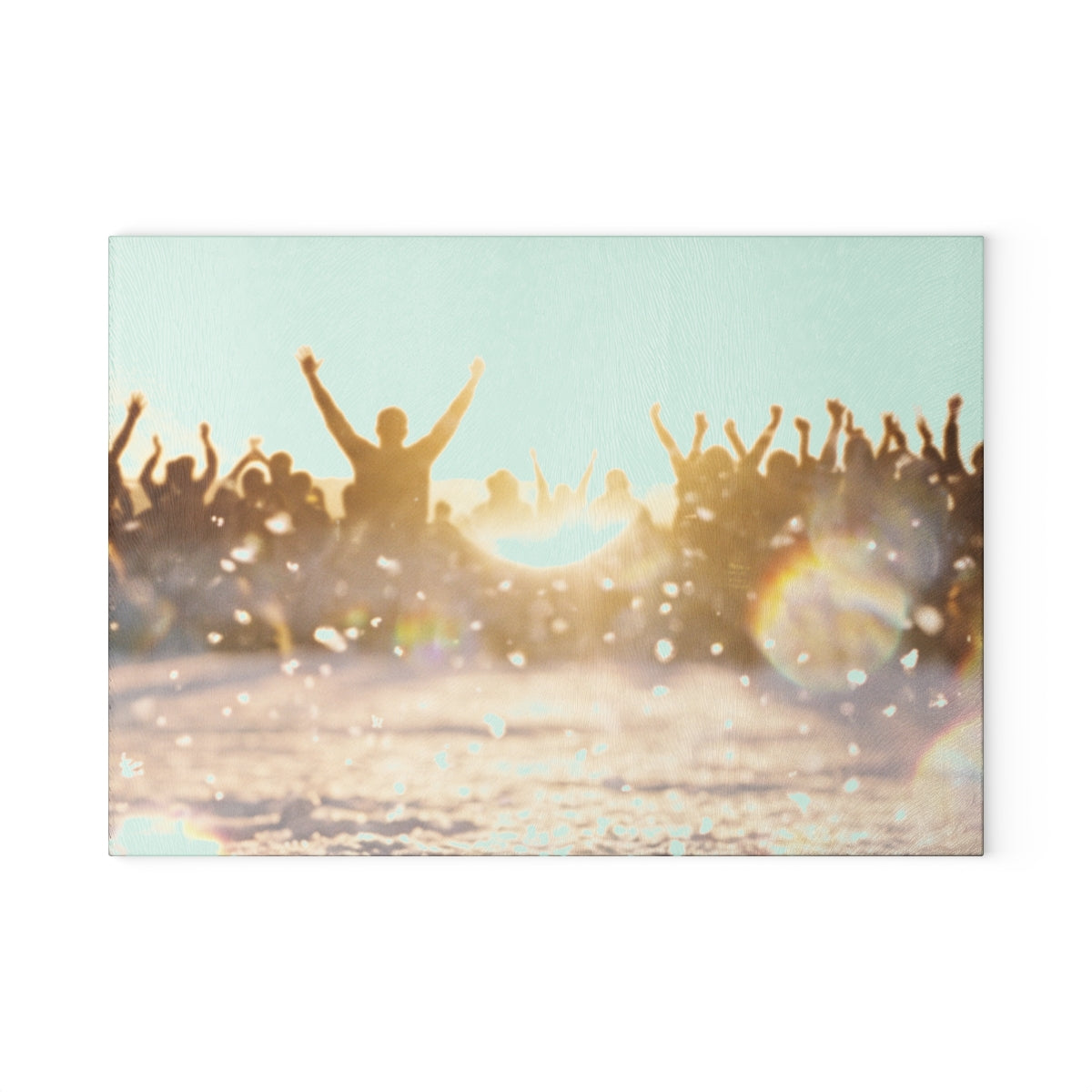 Golden Hour Crowd Glass Cutting Board