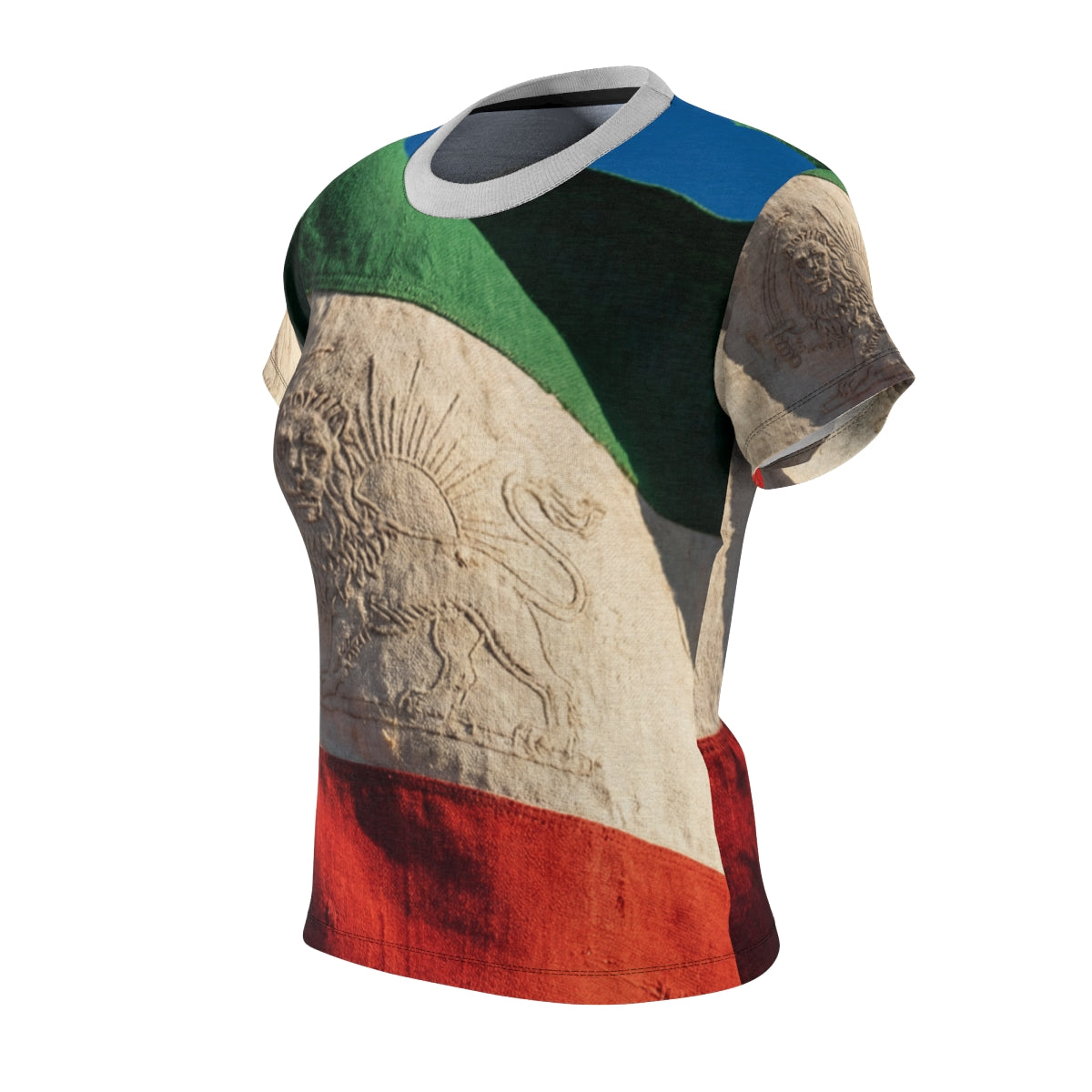 Women's Cut & Sew Tee - Vintage Persian Lion and Sun Flag......