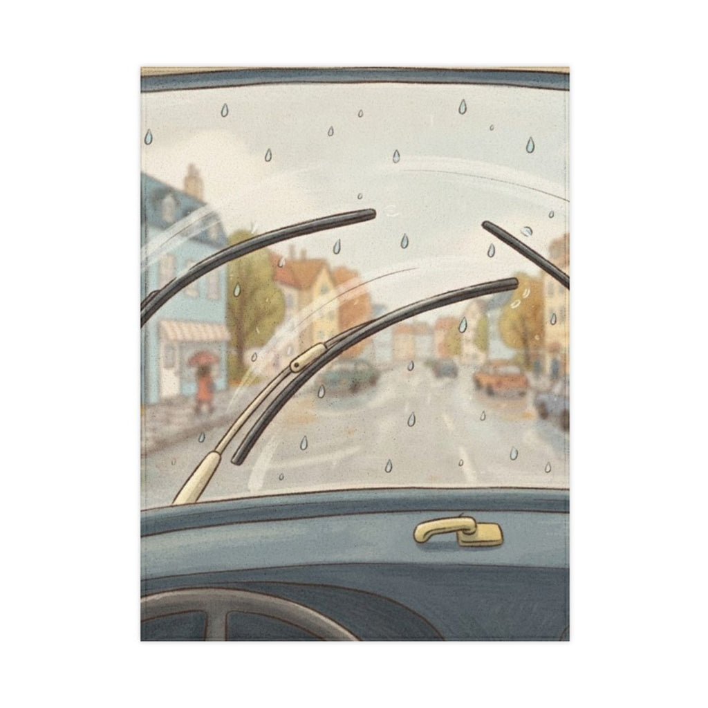 Toddler Blanket - Rainy Day Town | Echovira Gallery