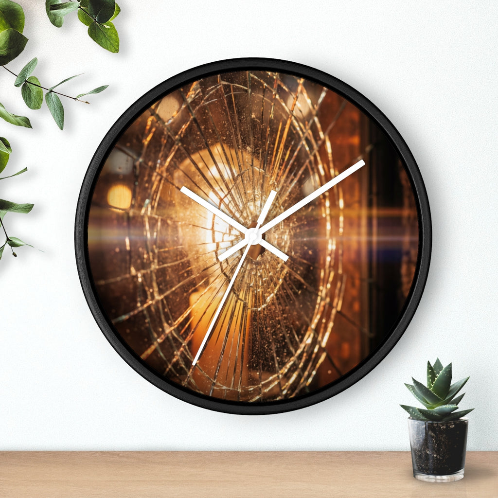 Wall Clock - Shattered Amber Edge