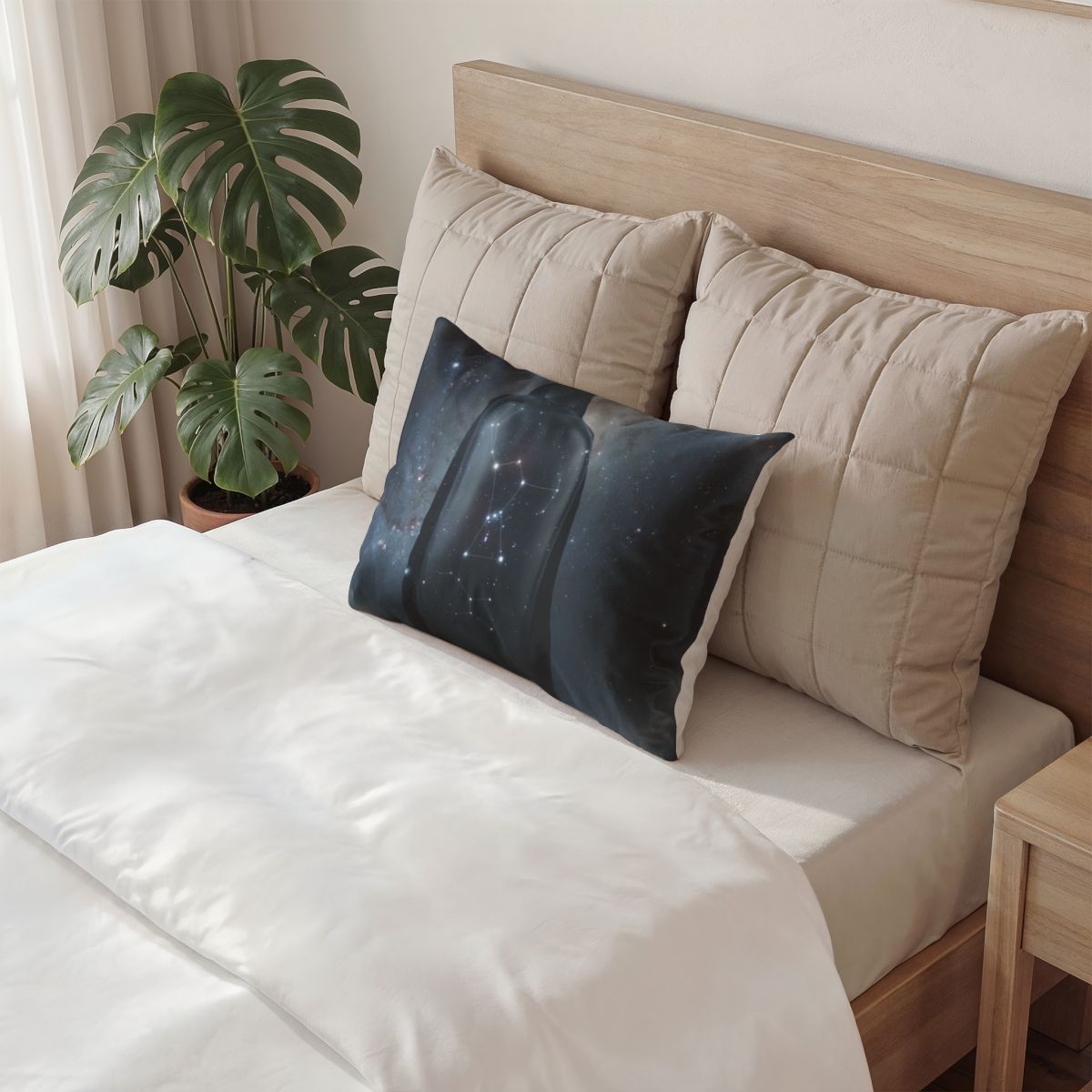 Cotton Pillow Sham - Cosmic Sentinel Orion Constellation Art...