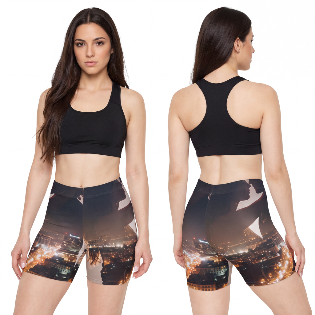 Women's Biker Shorts - Midnight City lights | Echovira...