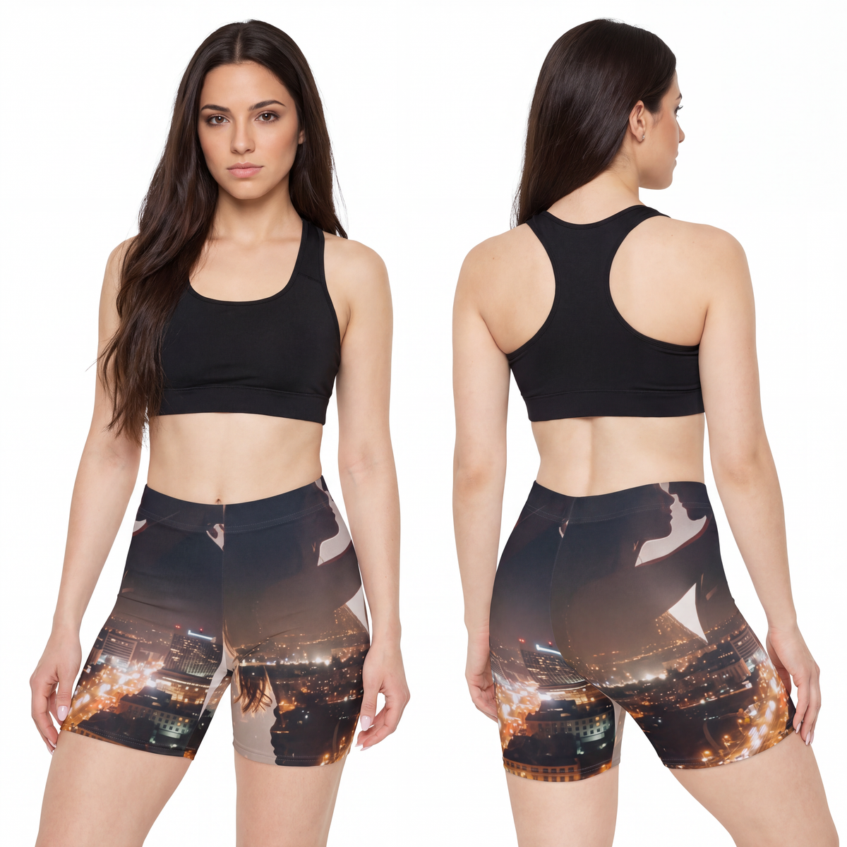Women's Biker Shorts - Midnight City lights | Echovira...