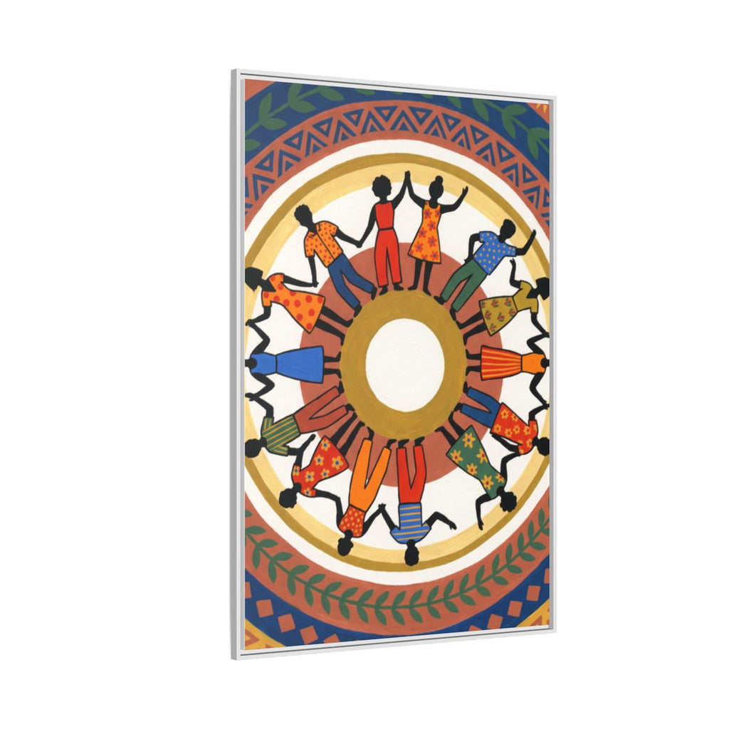 Matte Canvas, Framed - Unity Mandala Folk Art (8×10, 9×12......