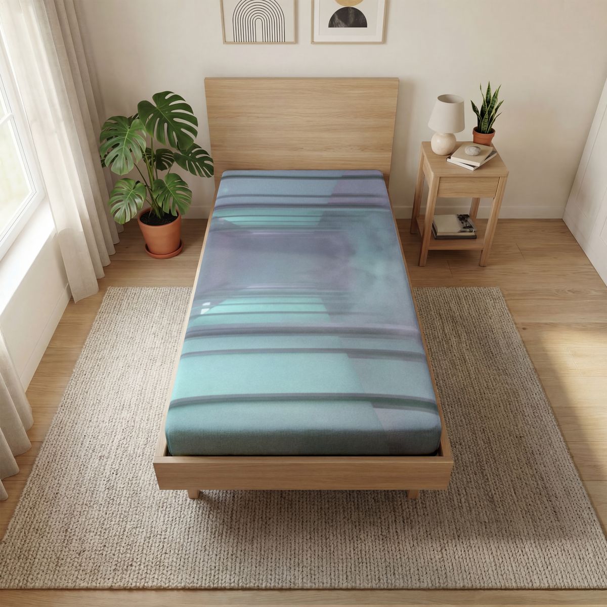 Fitted Sheet - Liminal Corridor Fog Art Print | Echovira...