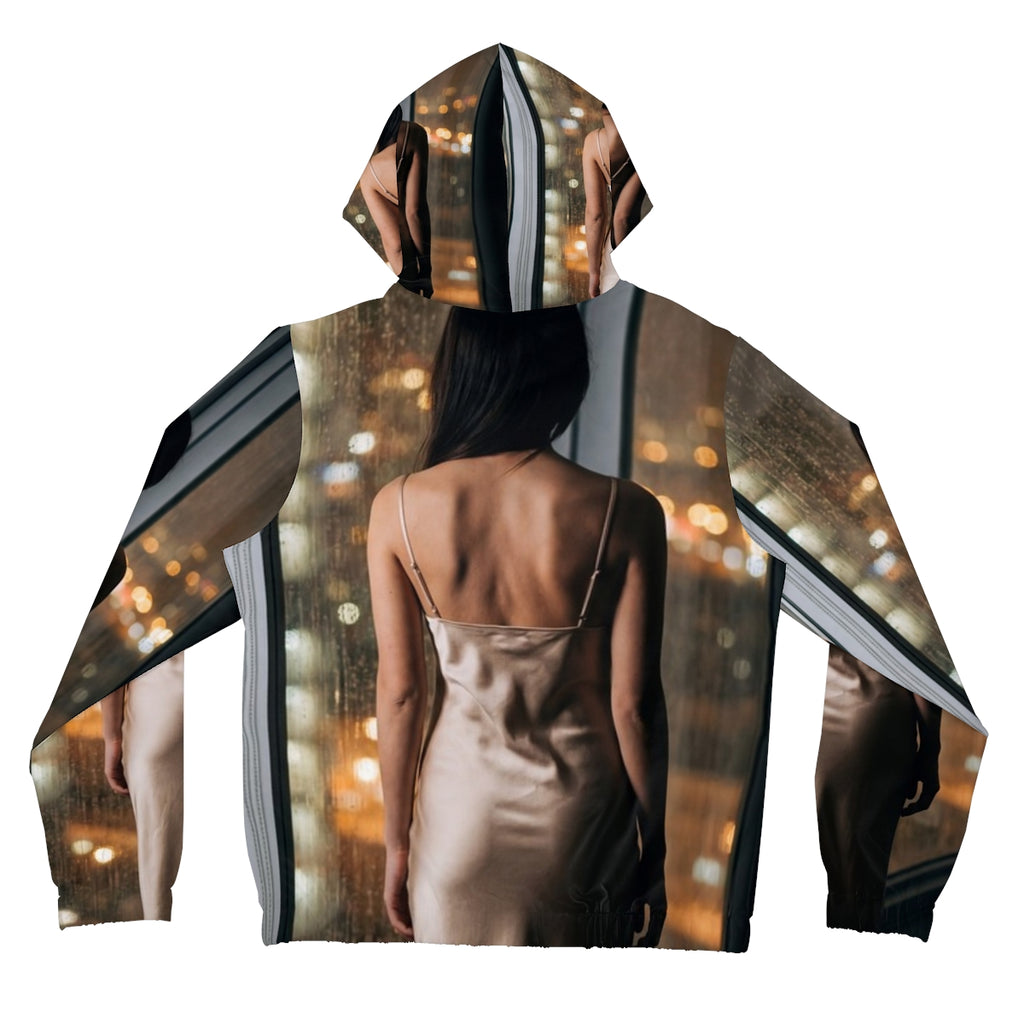 Women's Full-Zip Hoodie - Rainscape | Echovira Gallery
