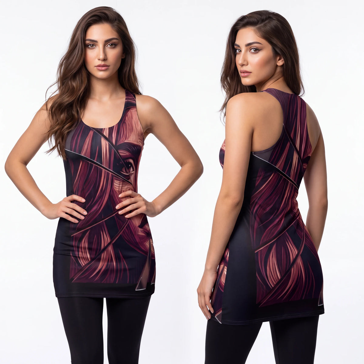 Dark Academia Abstract Racerback Dress