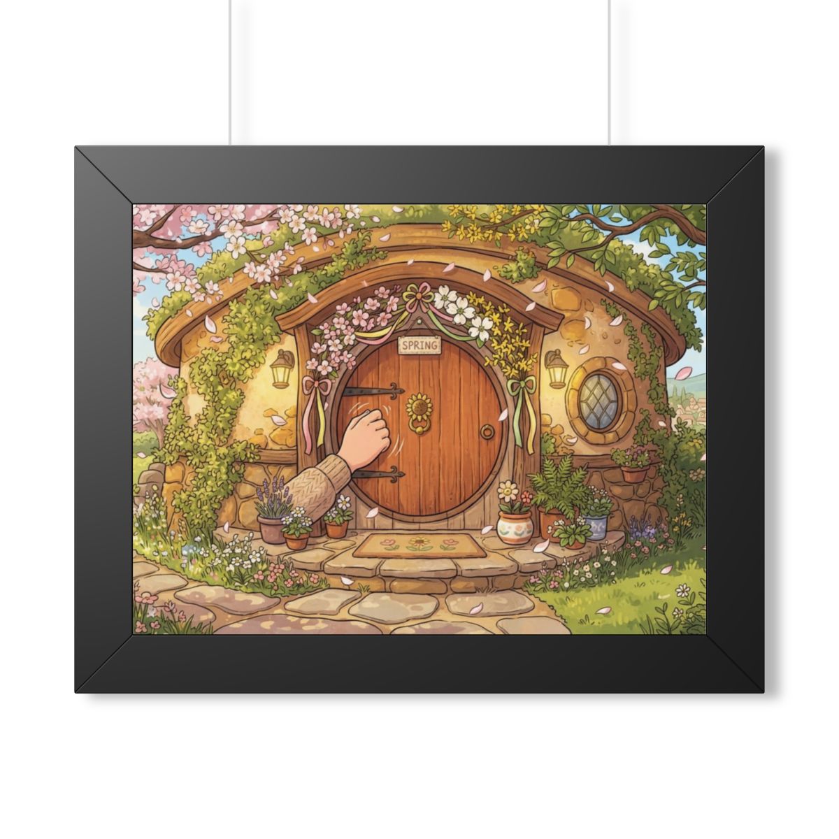 Framed Horizontal Poster - Spring Garden Entry — Black... |...