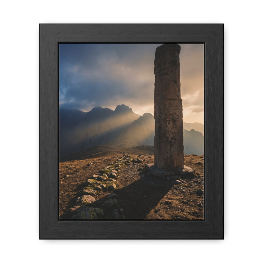 Framed Poster - Ancient Lion & Sun