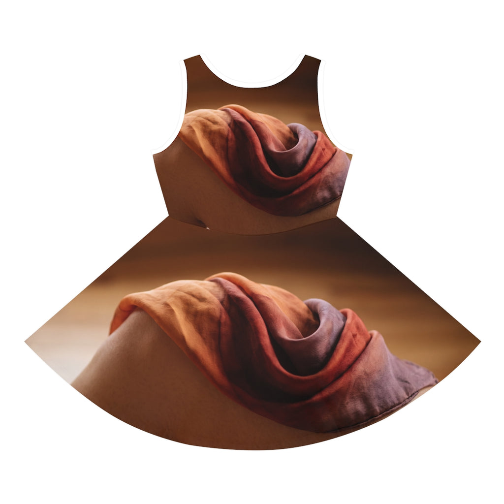 Girls' Sleeveless Sundress with Sunset Silk Art