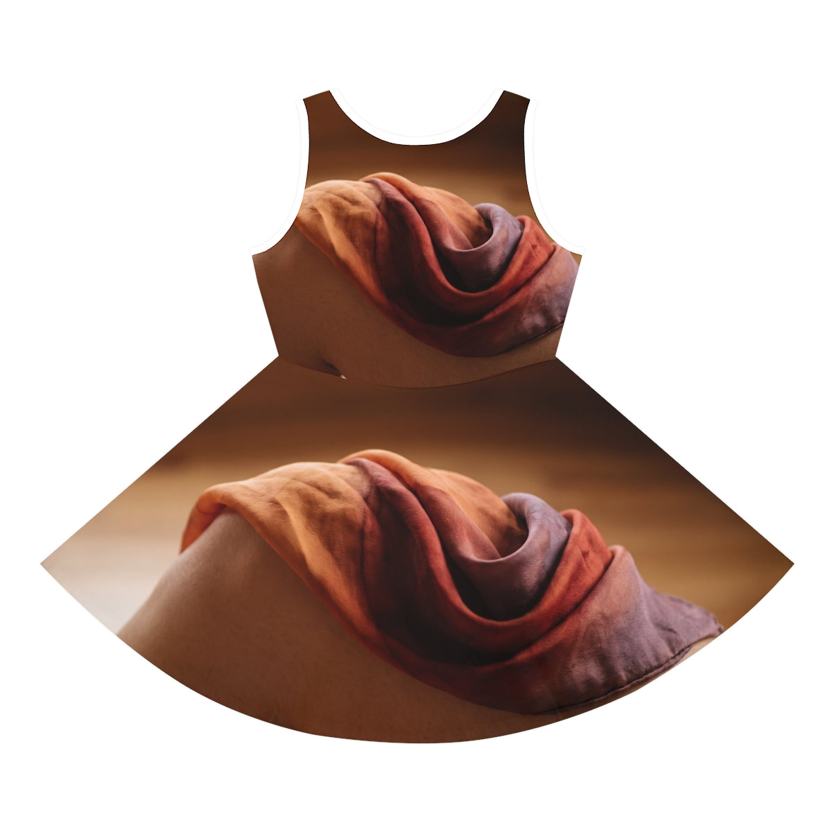 Girls' Sleeveless Sundress with Sunset Silk Art