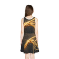 Girls' Sleeveless Sundress with Abstract Gold Art