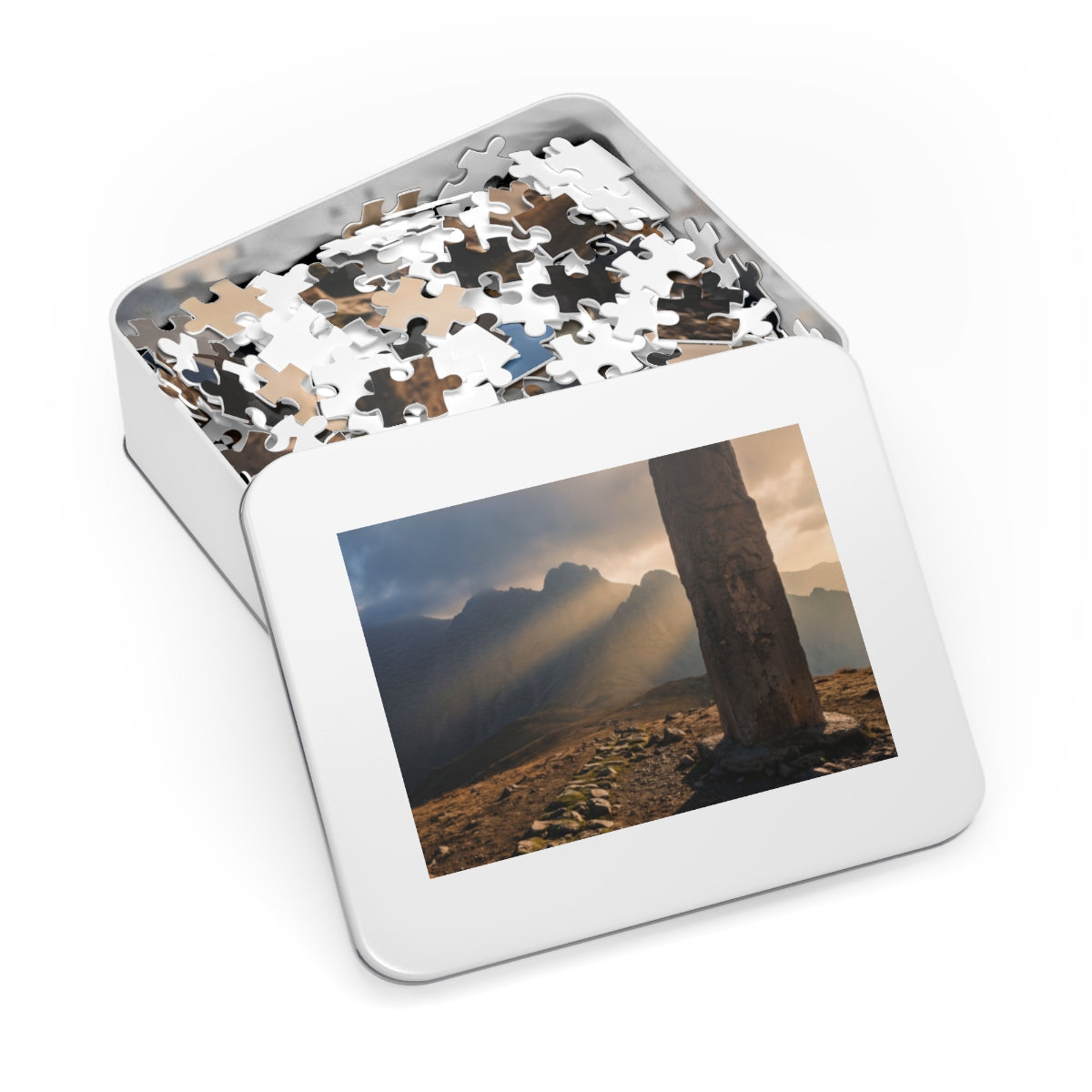 Jigsaw Puzzle with Tin - Mountain