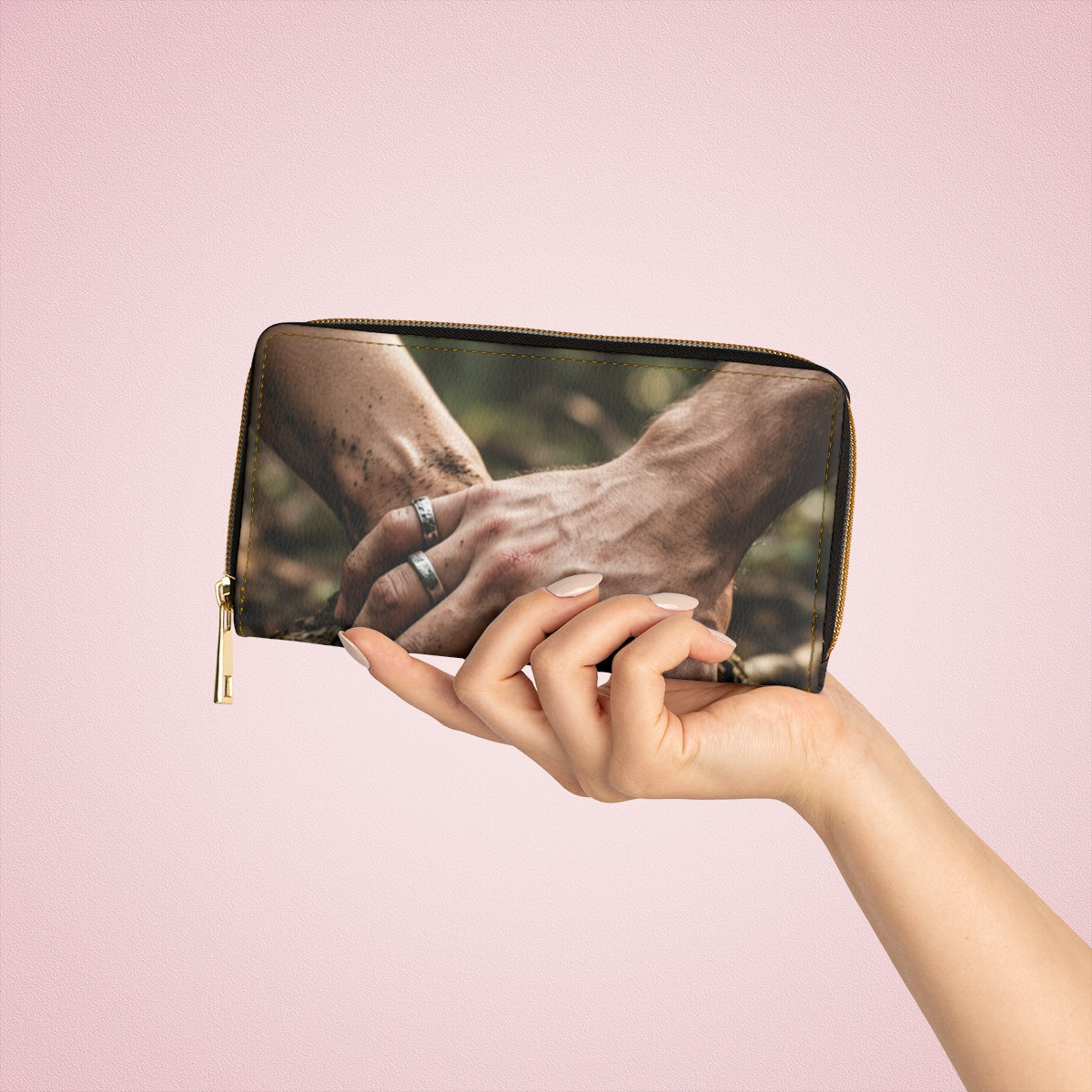 Forest Roots and Hands Zipper Wallet