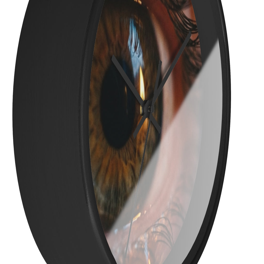 Wall Clock - Amber Iris Reflection Fine Art Print | Echovira...