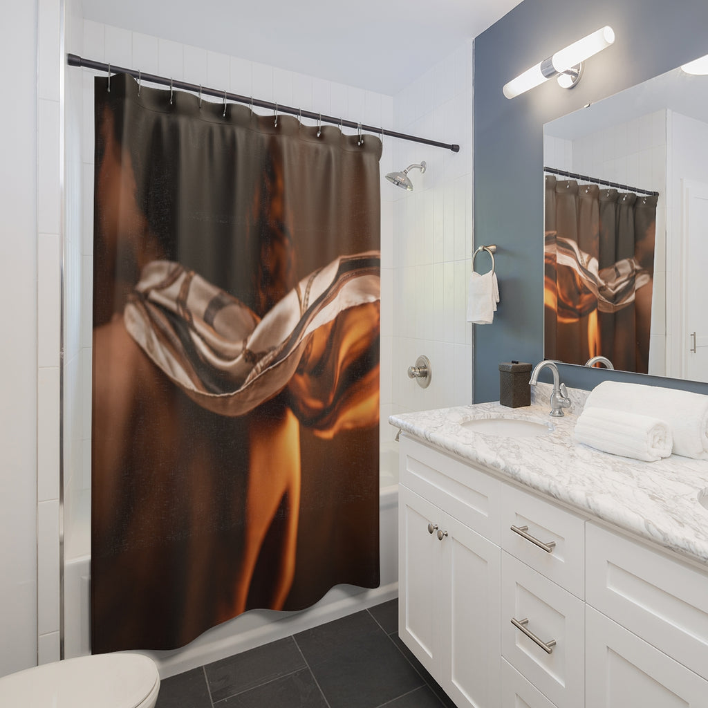 Shower Curtain - Amber Silk Sanctuary | Echovira Gallery