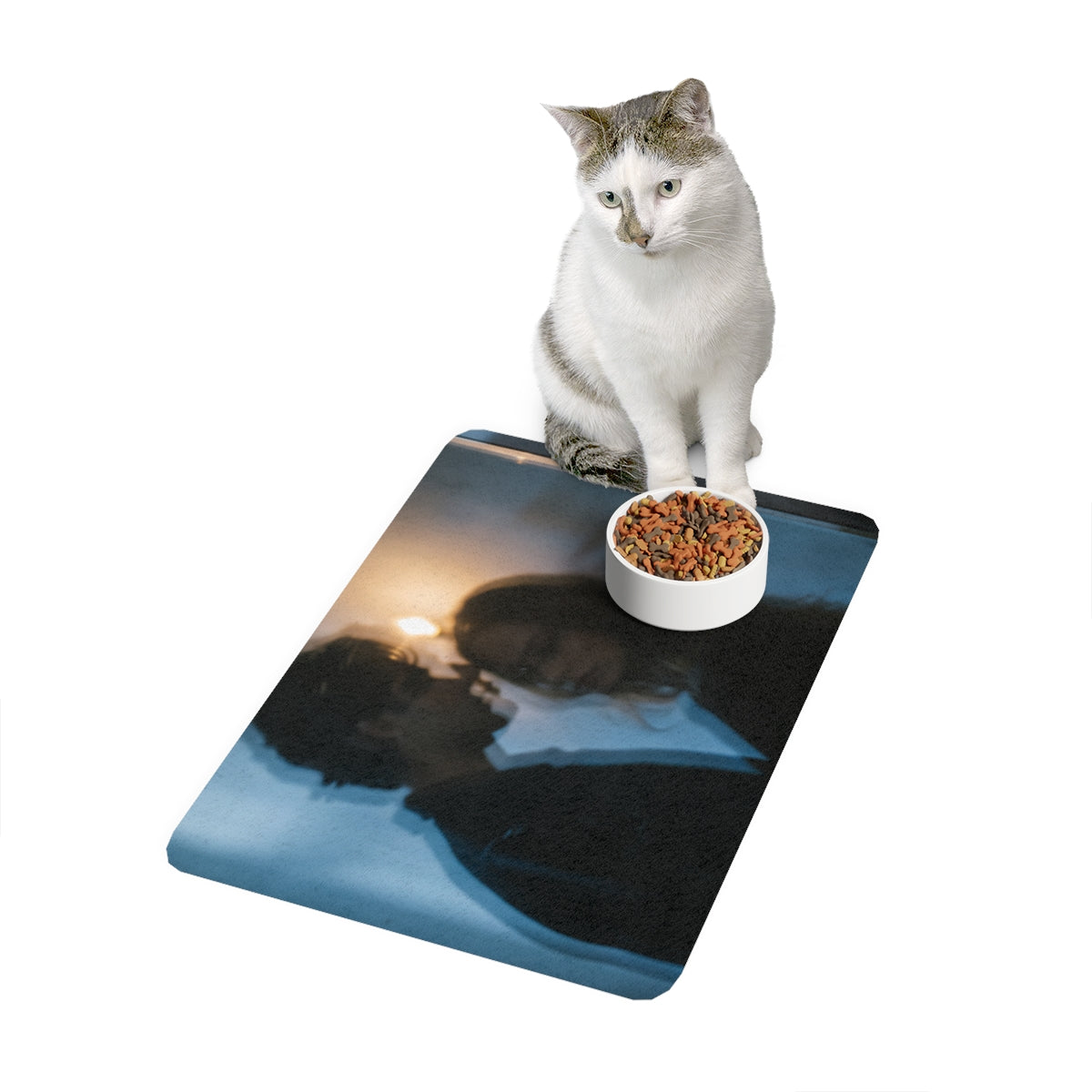 Midnight Reflections Bowl Mat - Cozy Pet Food Mat | Echovira...