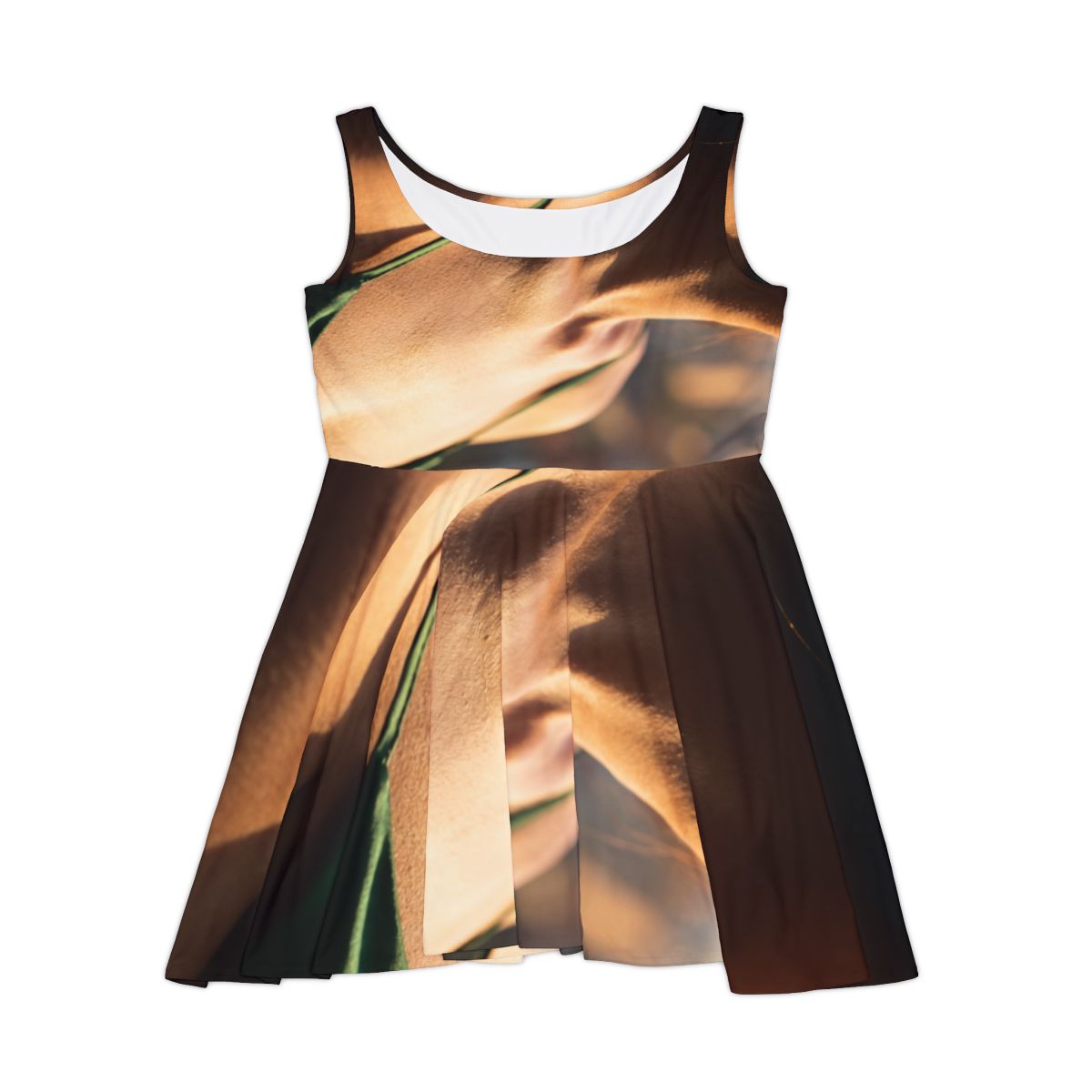 Women's Skater Dress - Golden Hour - Emerald Sunset Glow |...