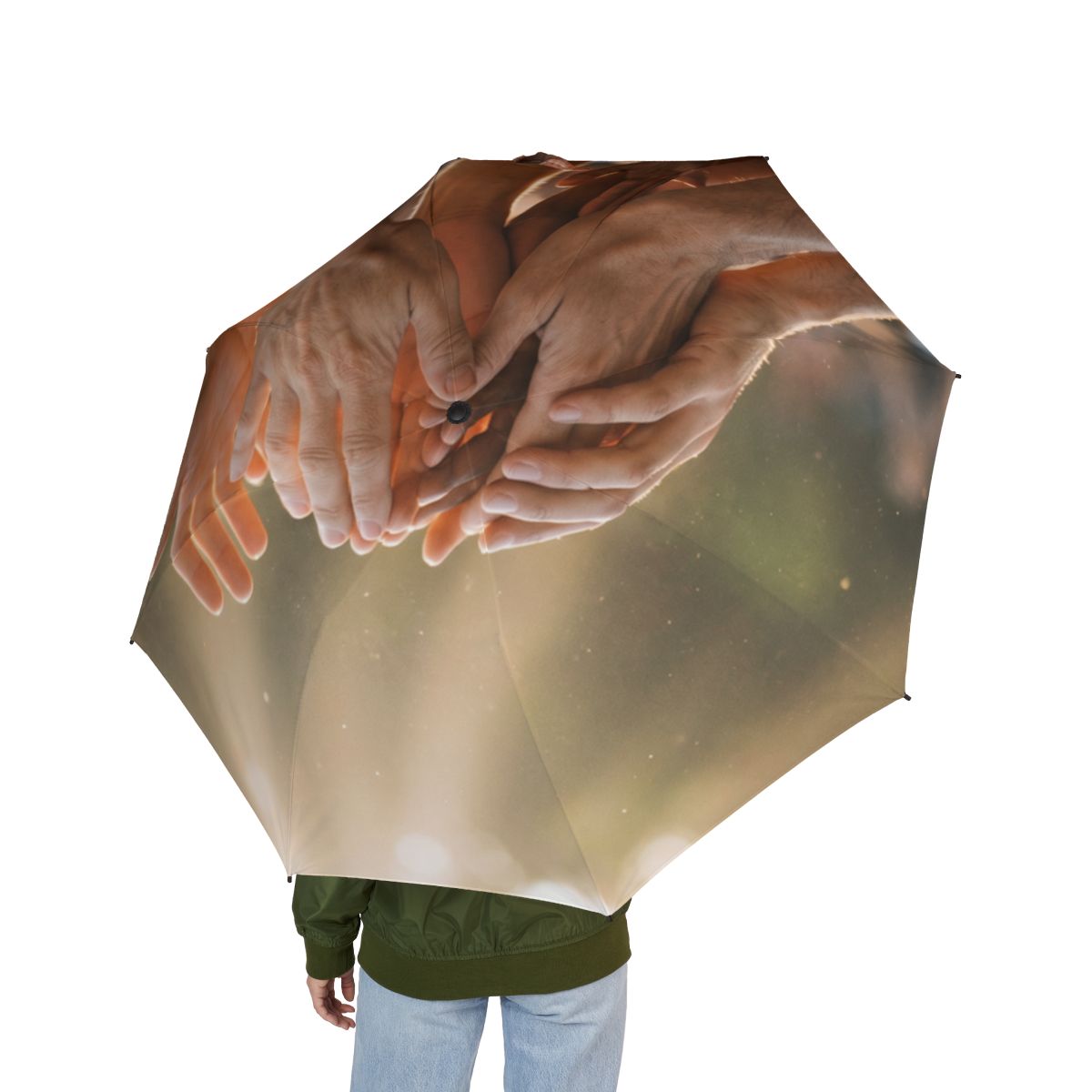 Semi-Automatic Foldable Umbrella - Golden Rays of Unity Wall...