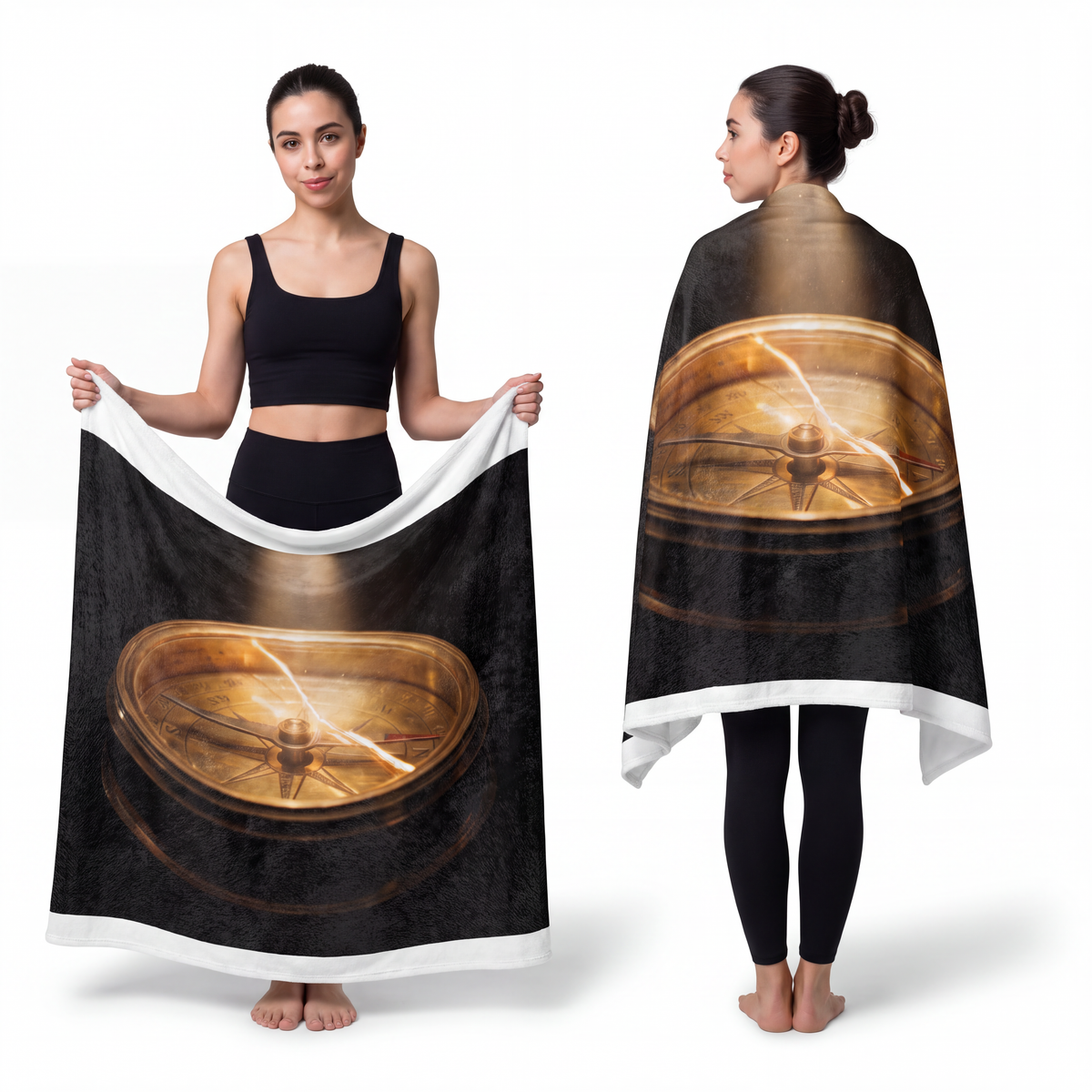 Velveteen Blanket - Compass of Guidance | Echovira Gallery