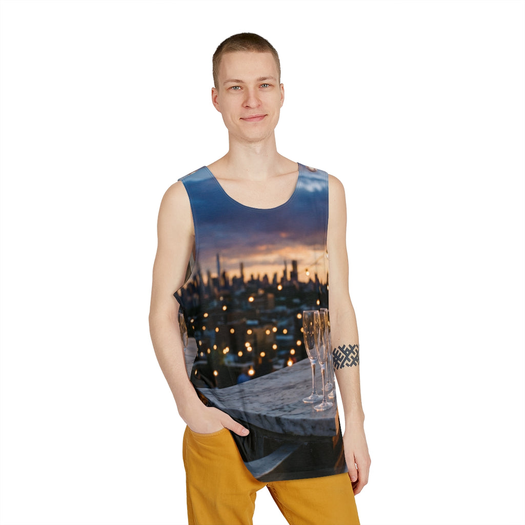 Men's Tank - Rooftop Sunset Vibe | Echovira Gallery