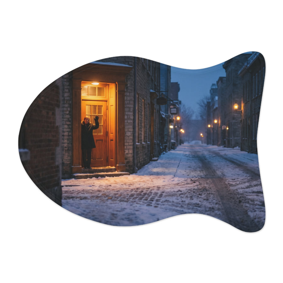 Pet Feeding Mats - Snowy Dusk Alley