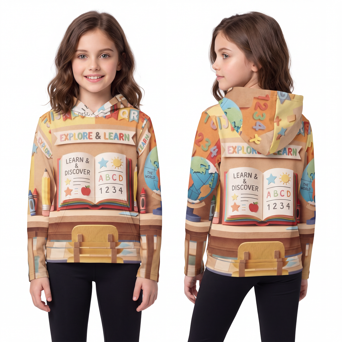 Children's Hoodie - Sunny Classroom Art | Echovira Gallery