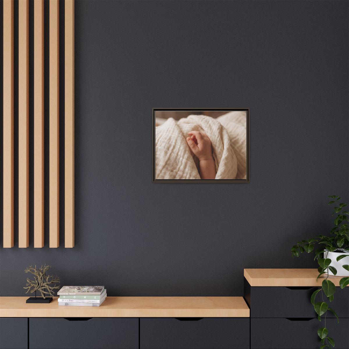 Framed Matte Canvas - Neutral Nursery — Espresso / 1.25"