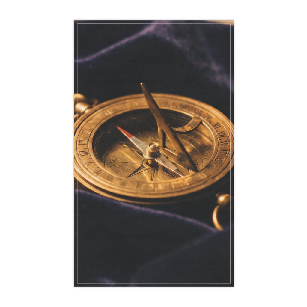 Vintage Brass Sundial Compass Tea Towels