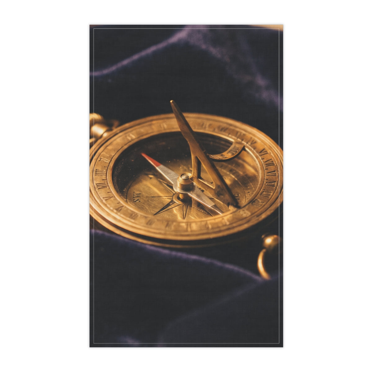 Vintage Brass Sundial Compass Tea Towels