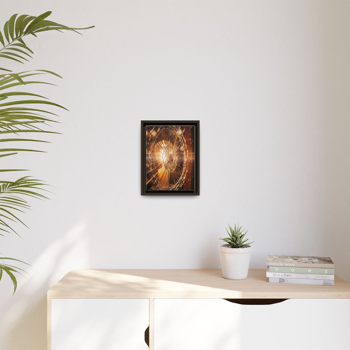 Matte Canvas, Framed - Golden Fractured Art — Espresso /......