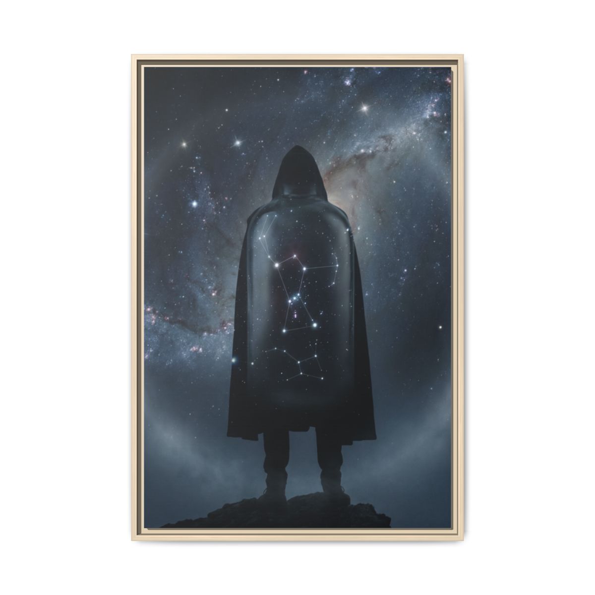 Framed Matte Canvas - Cosmic Sentinel — Natural / 1.25" (8×10, 9×12, 11×14, 12×16, 10×20, 12×18, 16×20, 16×24, 12×36, 18×24, 20×24, 16×32, 20×30, 24×30, 16×48, 24×32, 24×36, 24×48, 20×60, 30×40, 32×48, 30×60 & 40×60)