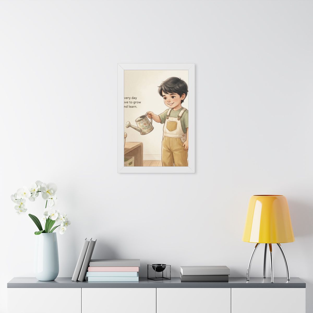 Framed Vertical Poster - Daily Growth Art — White (11×14......